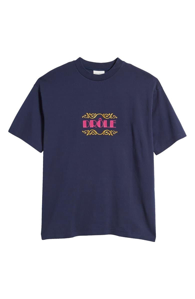 Drôle de Monsieur Le Embroidered Logo Cotton T-Shirt, Alternate, color, 