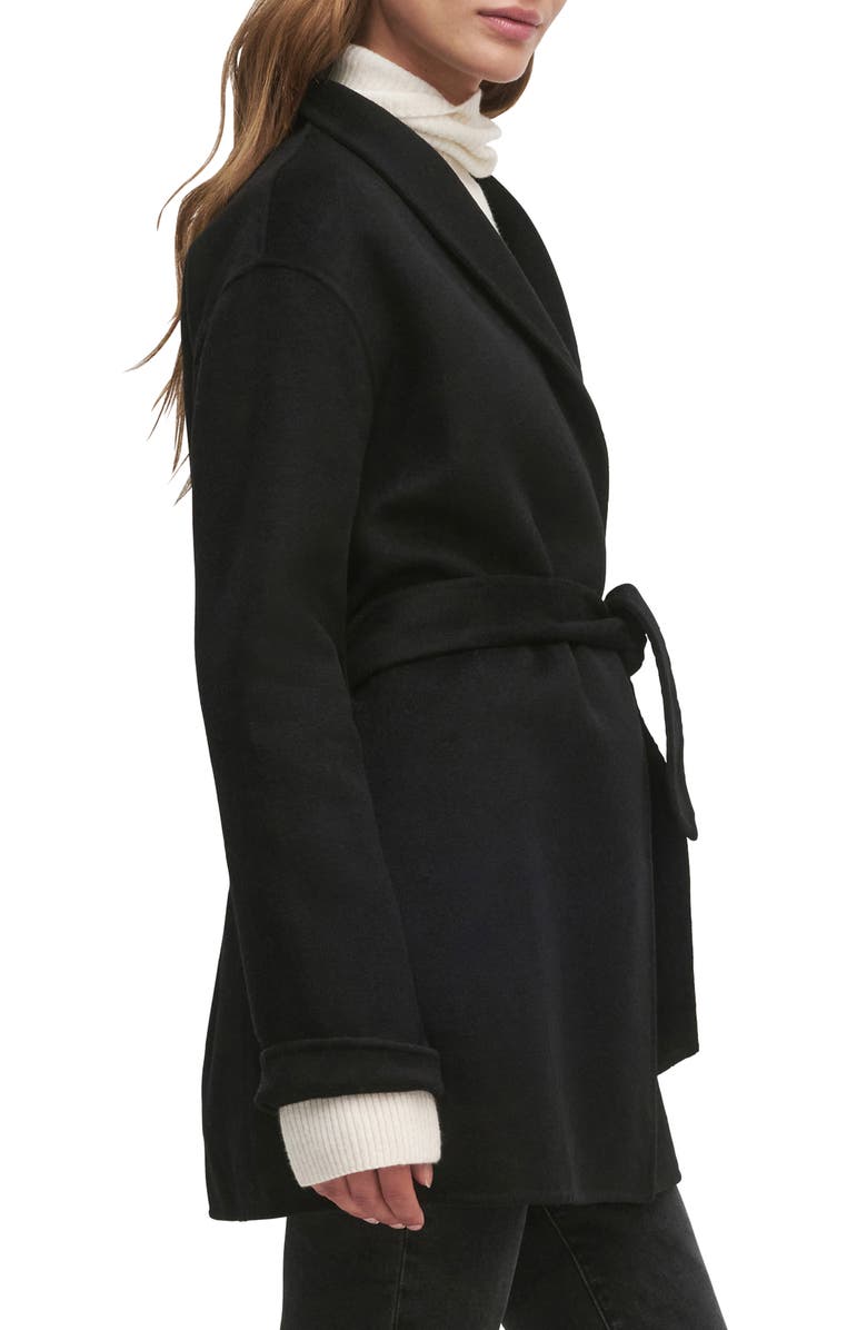 Favorite Daughter The Jasper Wool Blend Wrap Coat, Alternate, color, Black