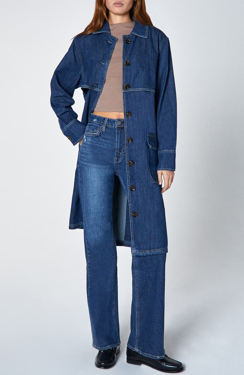 Unpublished Suki Denim Trench Coat, Main, color, Exhale