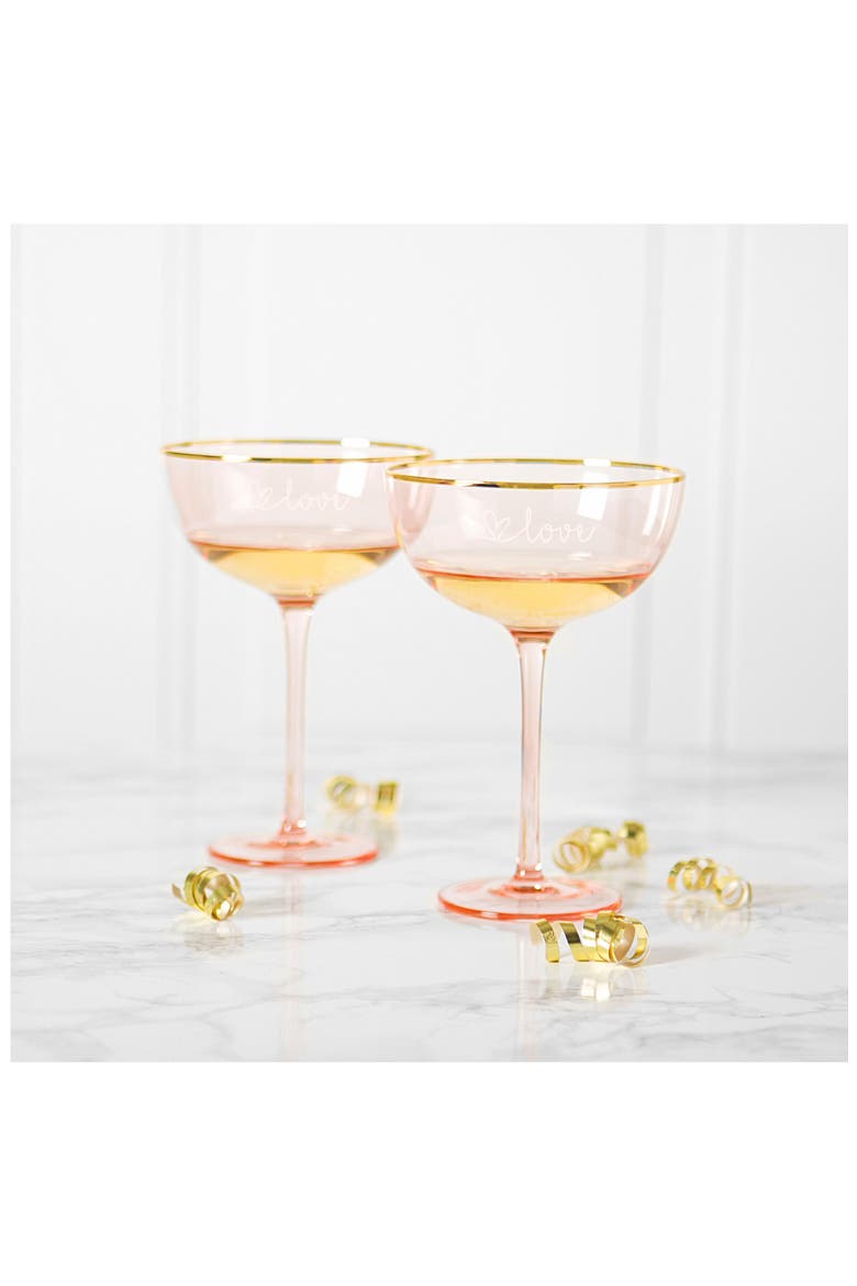 Love Set of 2 Champagne Coupes, Alternate, color, BLUSH