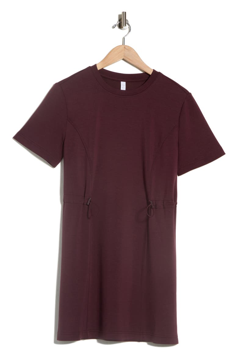 Whisper Knit Short Sleeve Dress, Alternate, color, BURGUNDY FUDGE