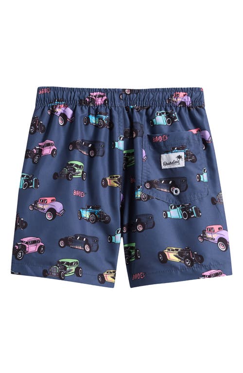 Boardies Kids' Car Print Swim Trunks In Grey
