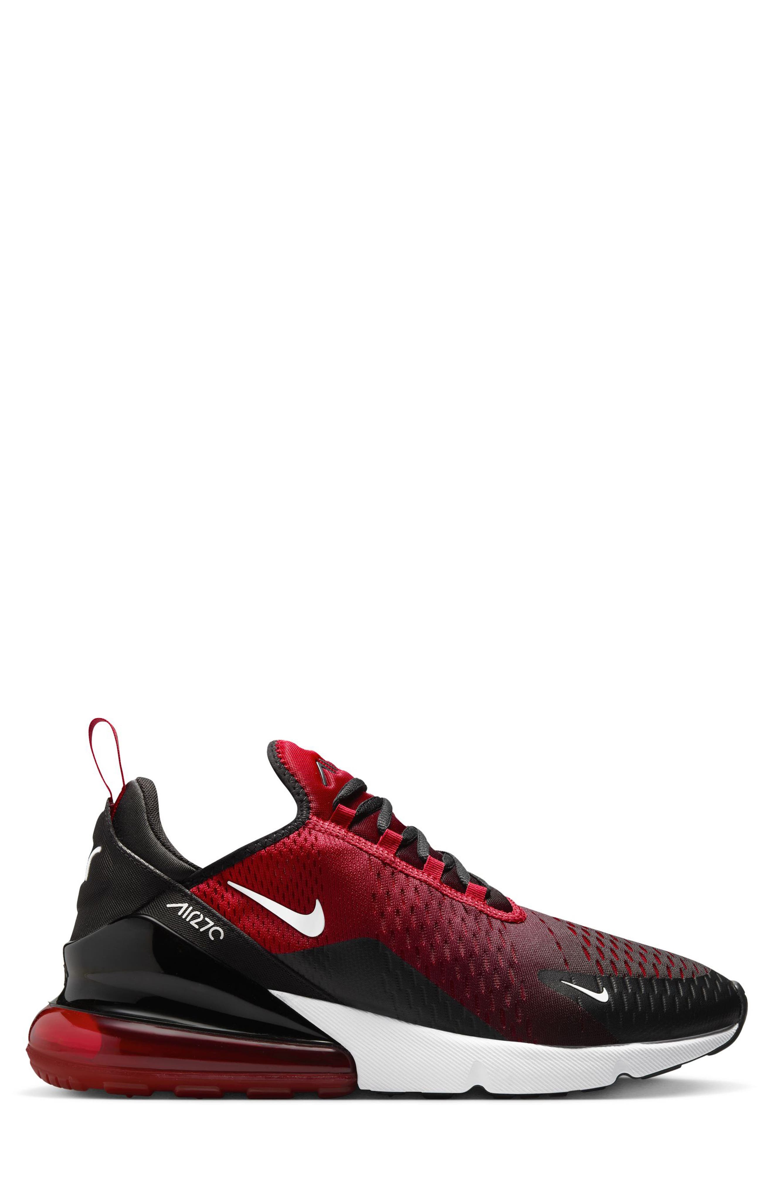 Air Max 270 Sneaker, Alternate, color, GYM RED/ WHITE
