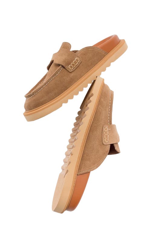 Forever & Always Shoes Laven Suede Leather Clogs In Cognac Suede Leather