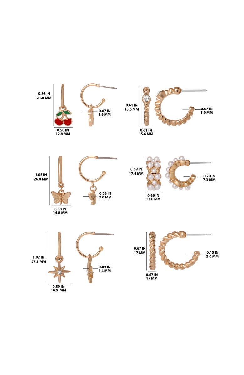 Jessica Simpson Gold Pearl Earrings Set, Alternate, color, Gold