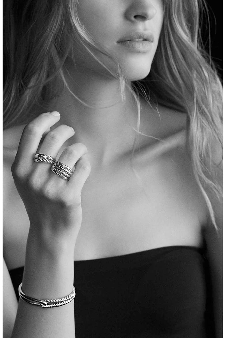 'Labyrinth' Single Loop Ring with Diamonds, Alternate, color, DIAMOND