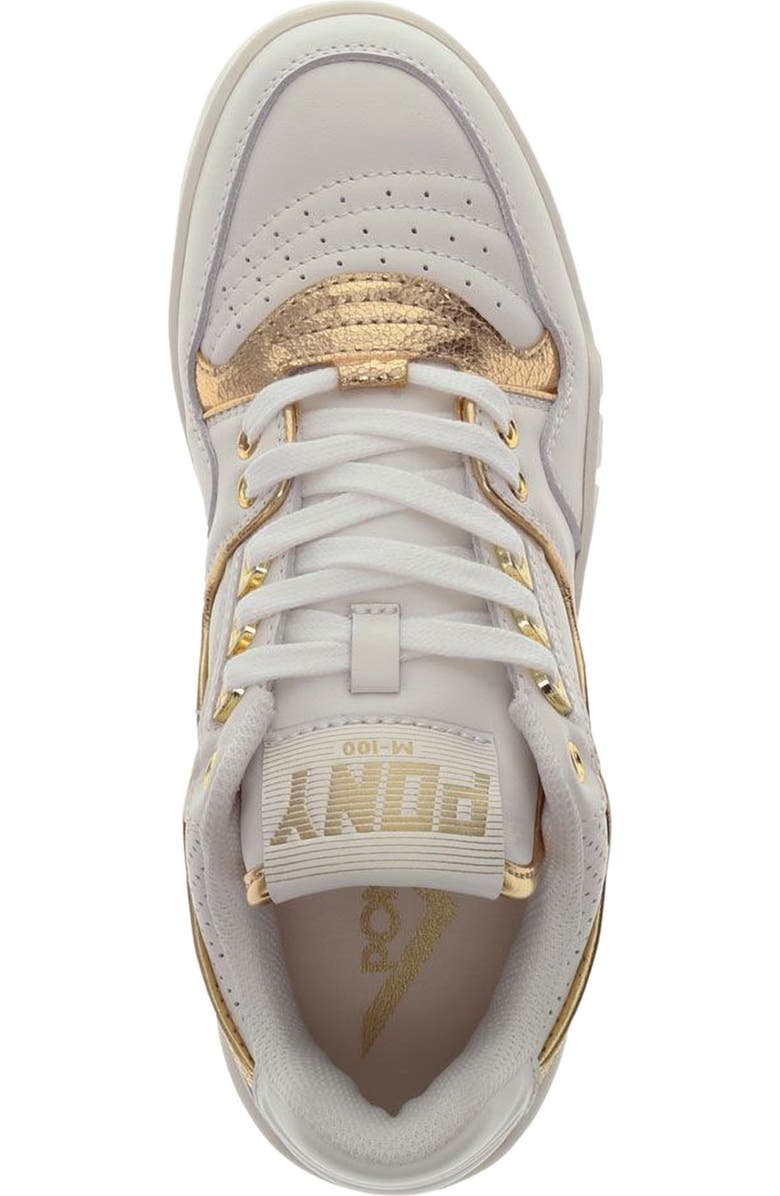 PONY M100 Low Metallic Sneakers, Alternate, color, Snow White/Gold