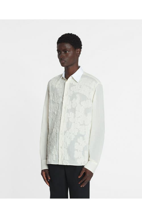 Lanvin Cotton Voile Shirt With Cut-outs In Optic White