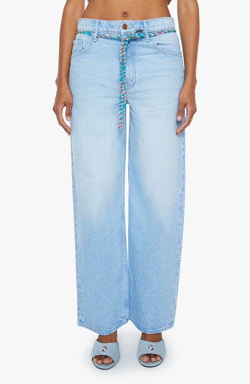 Mother Womens The Shoelace Fun Dip Nerdy Wide-leg Denim-blend Jeans Whipped In Blue