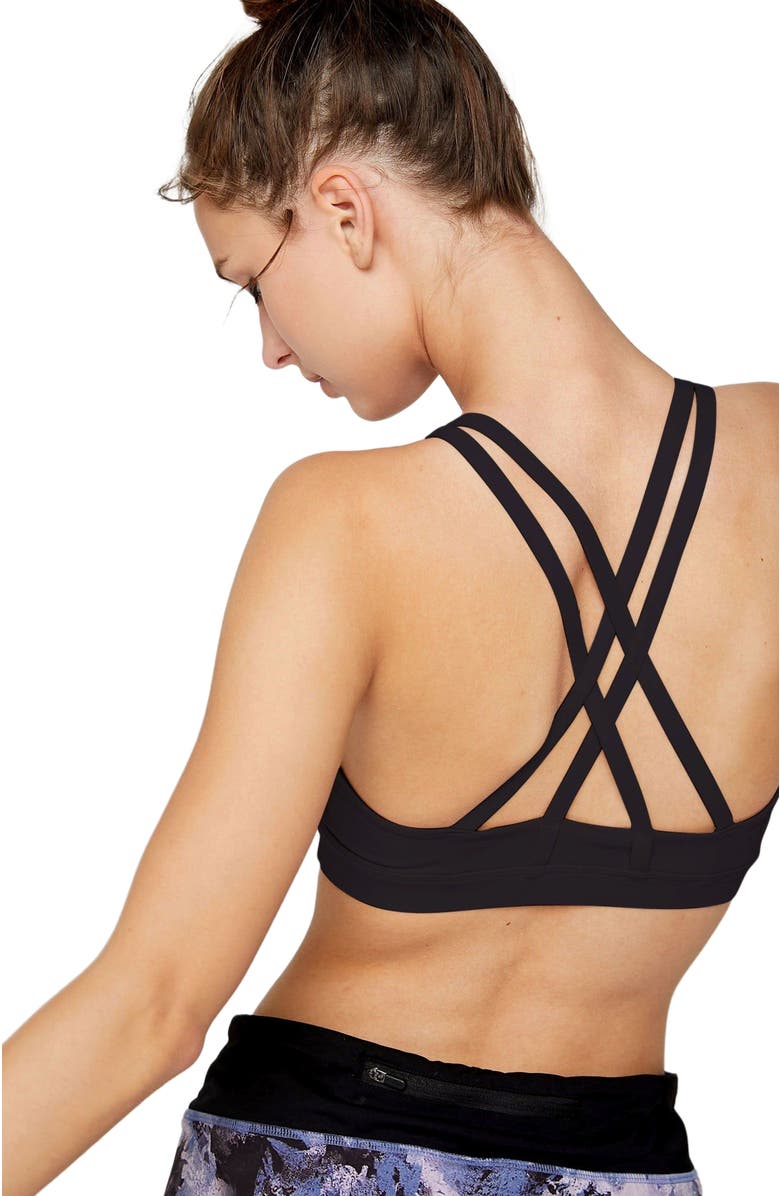 Rebody Active Strappy X Silkiflex Lite Bra, Alternate, color, Black