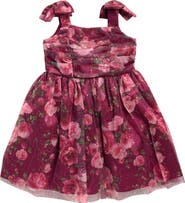 Iris & Ivy Kids' Shirred Floral Dress with Bows