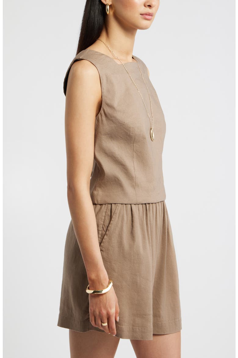 Linen Blend Shell Top, Alternate, color, BROWN LENTIL