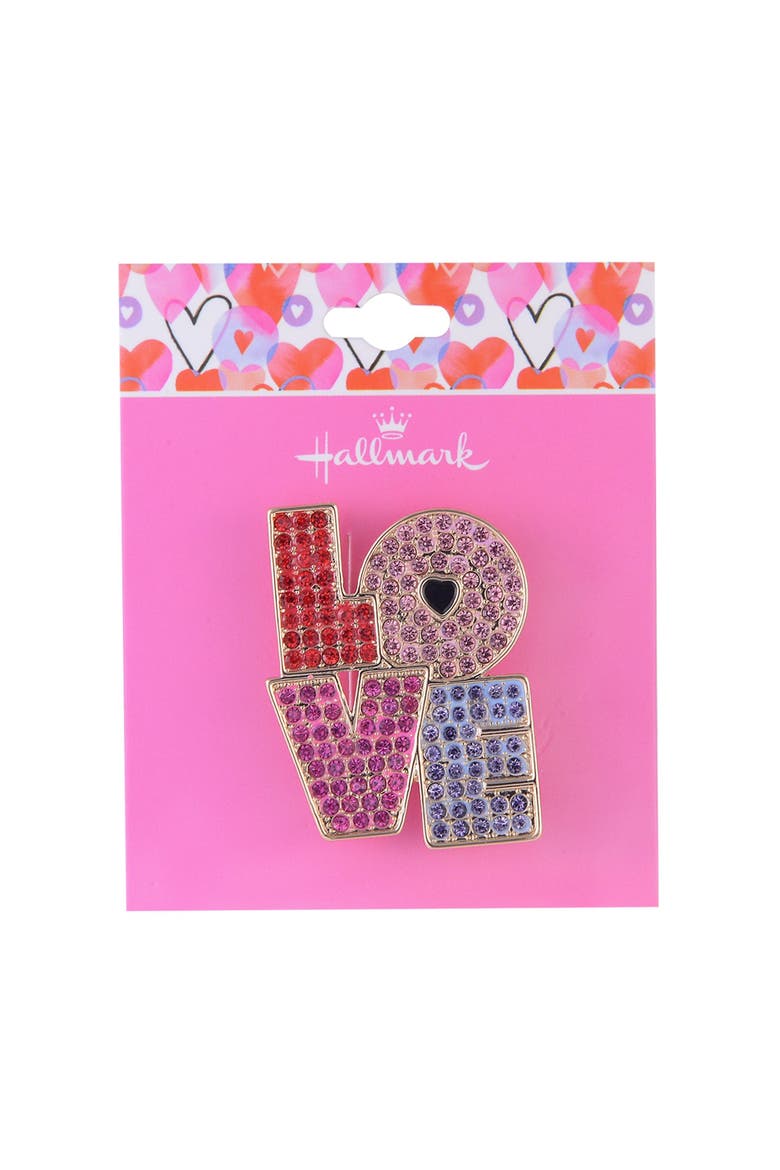 Stone LOVE Pin, Alternate, color, Red
