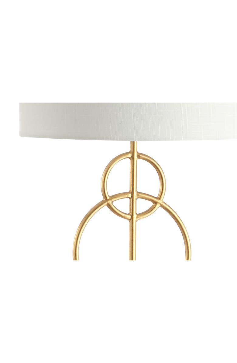 JONATHAN Y Haines Modern Circle Marble/Metal LED Floor Lamp, Alternate, color, Gold Leaf/White