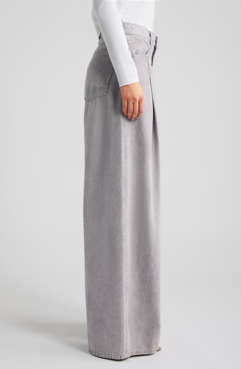 BOSS Orange Slouchy Wide Leg Jeans, Alternate, color, Light/ Pastel Grey