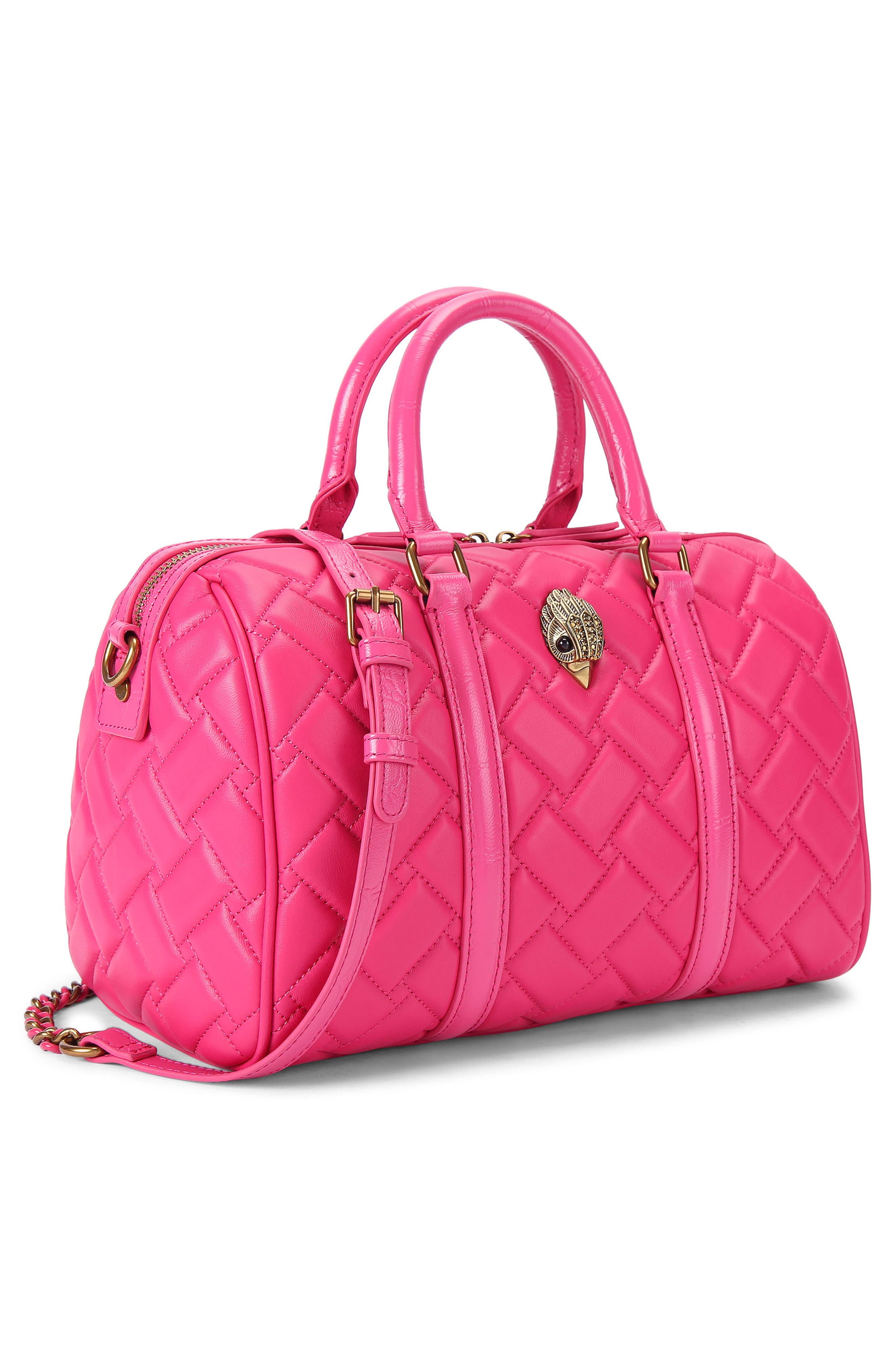 Kurt Geiger London Kensington Boston Quilted Leather Satchel, Alternate, color, 