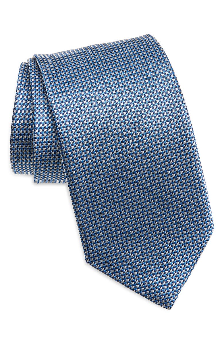 David Donahue Jacquard Silk Tie, Main, color, Blue