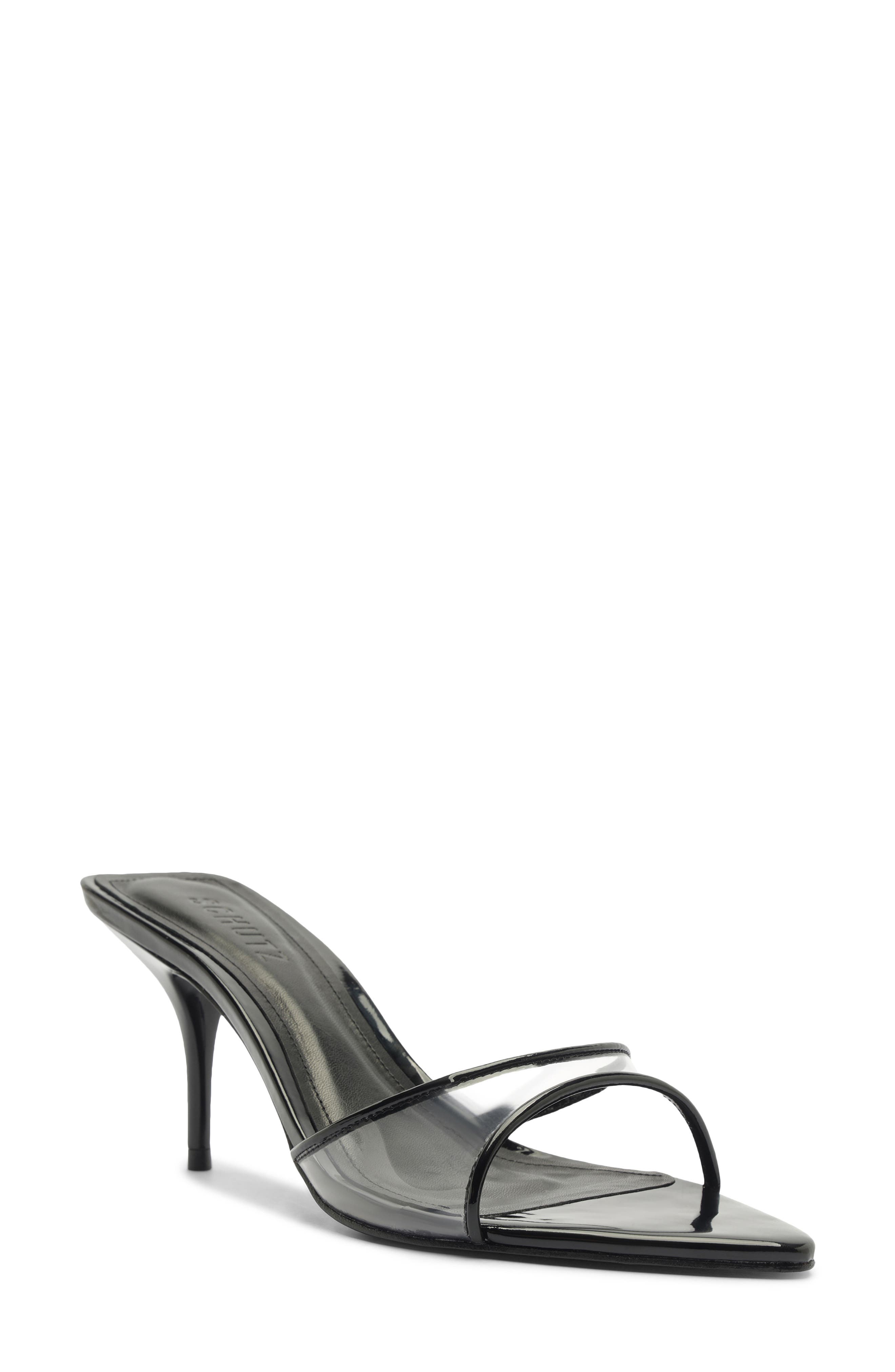 Schutz Elodie Sandal, Main, color, Transparente/ Black
