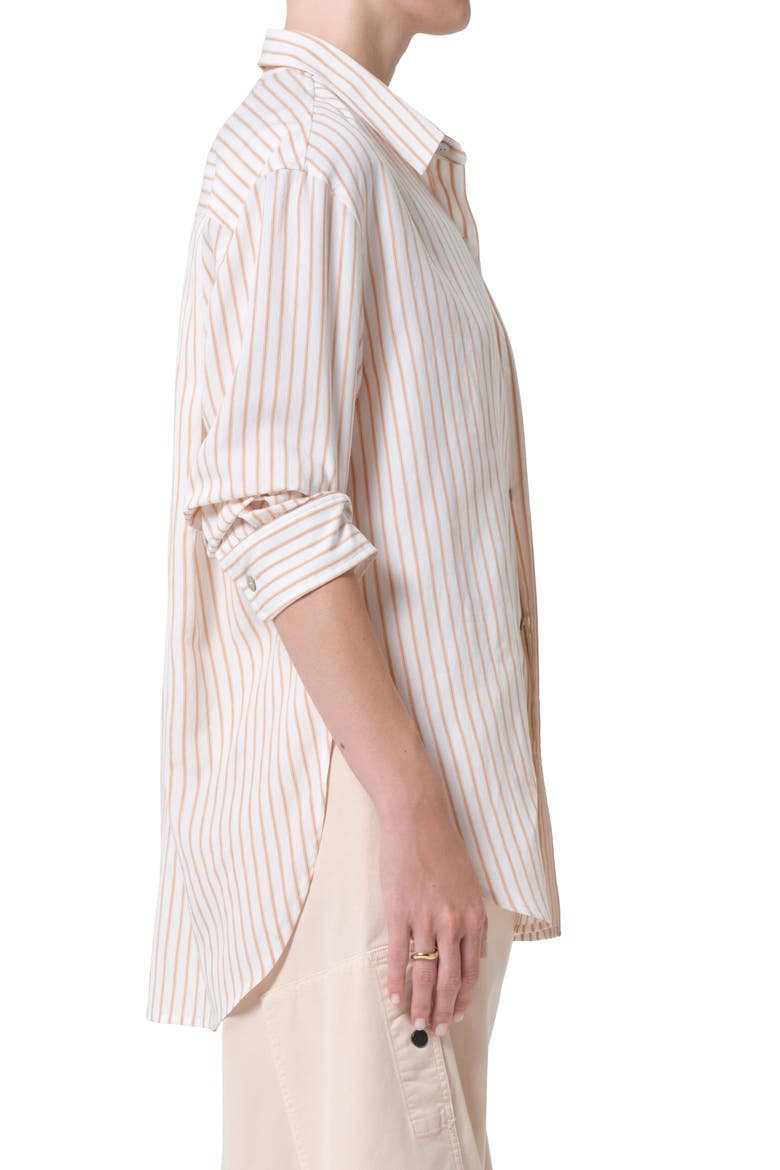 Kayla Stripe Relaxed Button-Up Shirt, Alternate, color, SHERBET STRIPE