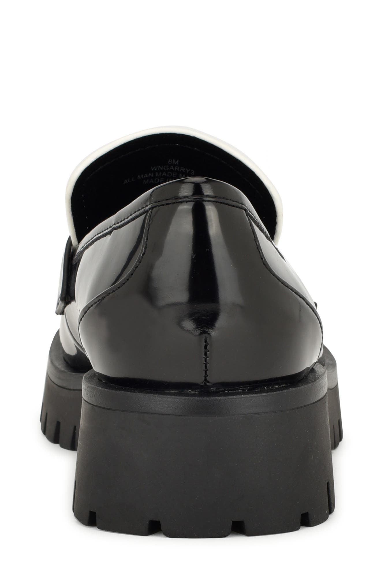 Nine West Garry Platform Tassel Loafer, Alternate, color, Black/ White