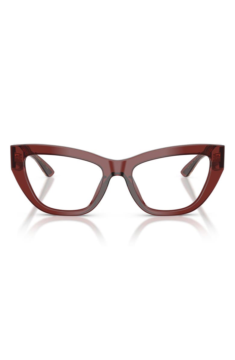 Dolce&Gabbana 53mm Cat Eye Optical Glasses, Main, color, Bordeaux / Demo Lens