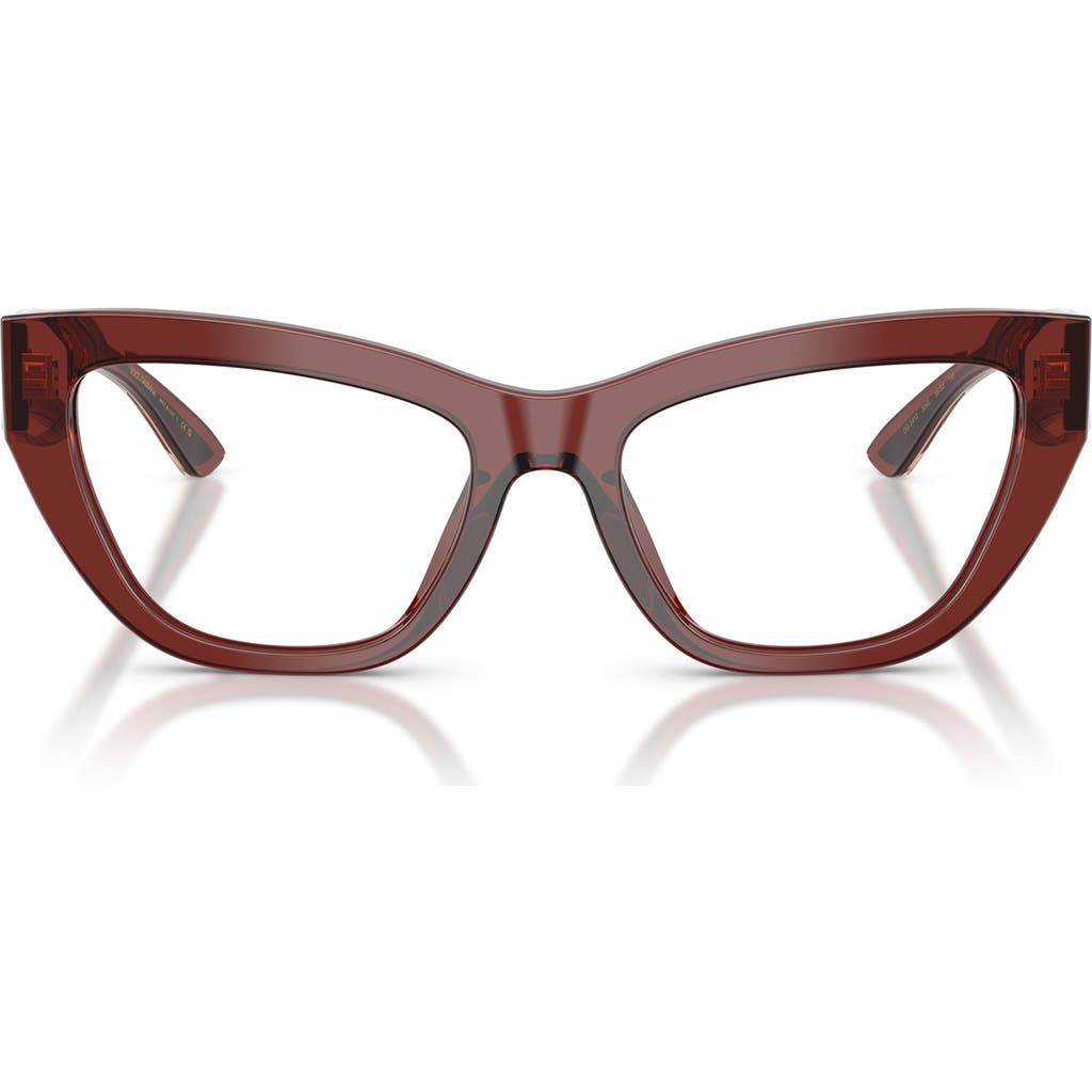 Dolce & Gabbana Dolce&gabbana 53mm Cat Eye Optical Glasses In Brown