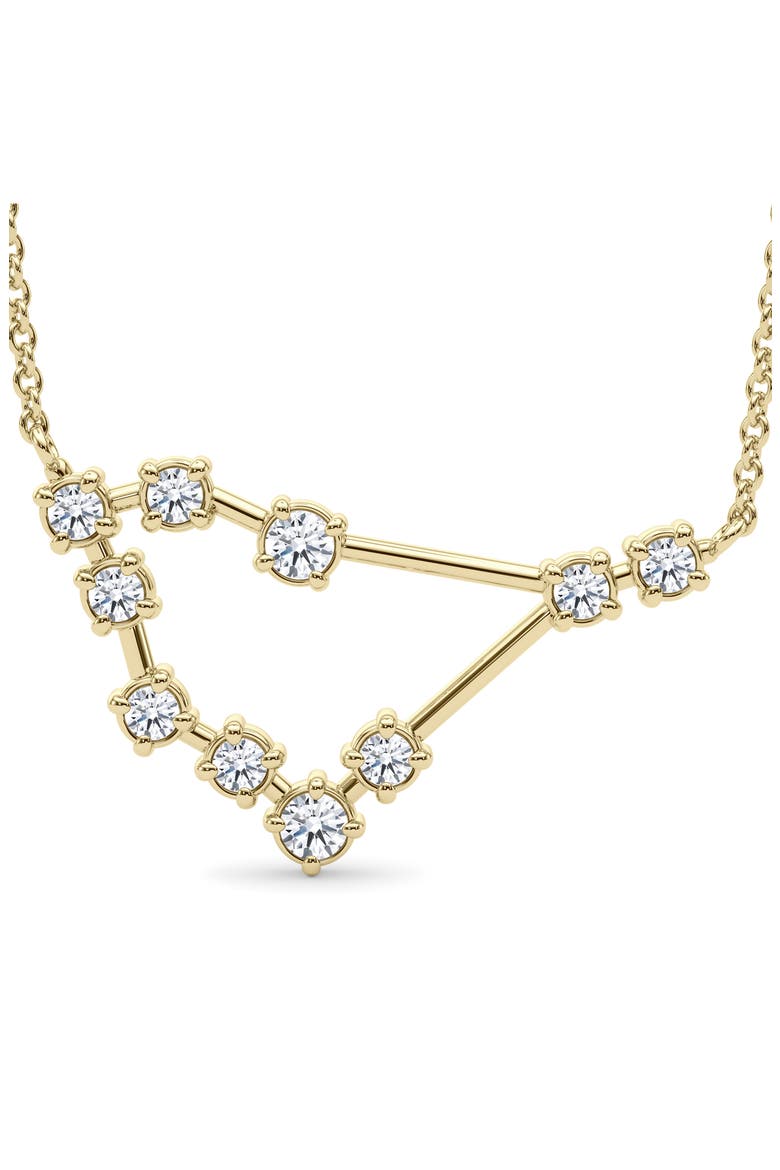 Capricorn Constellation Lab Created Diamond Necklace, Alternate, color, 18K YELLOW GOLD