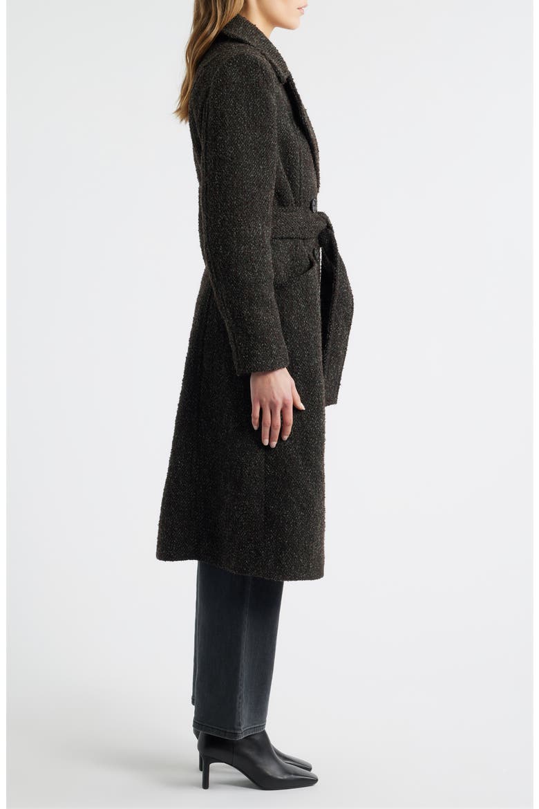 Double Breasted Belted Coat, Alternate, color, BROWN