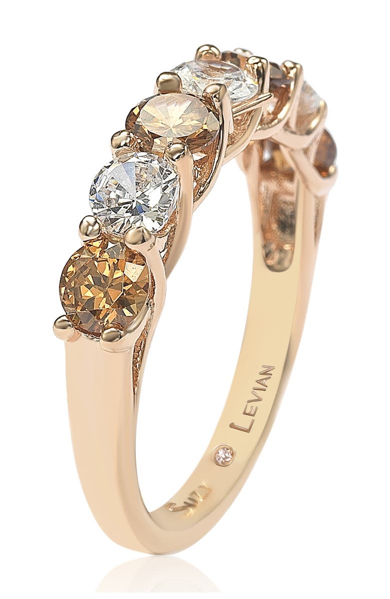 SUZY LEVIAN Rose-Tone Sterling Silver Prong Set Round-Cut CZ Band Ring, Alternate, color,