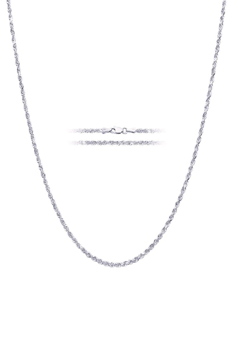 Sterling Silver Rope Chain Necklace - Gauge 6, Main, color, SILVER