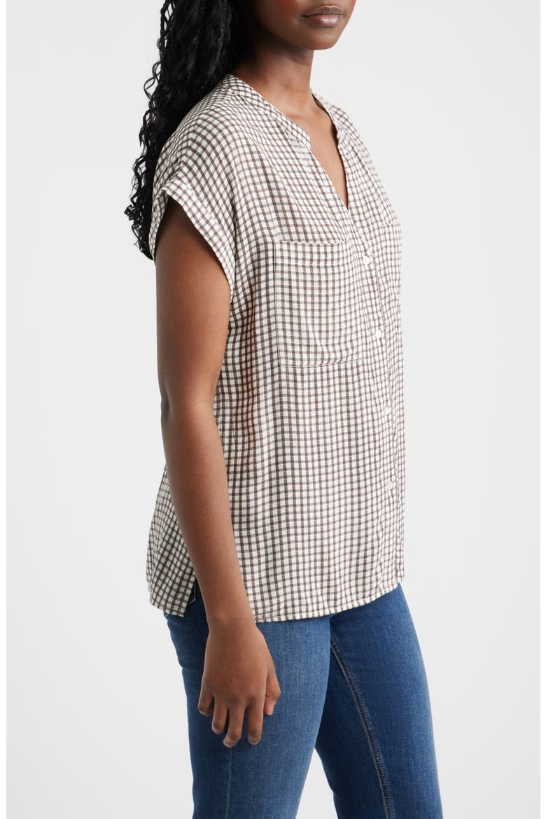 Mel Patch Pocket Gingham Button-Up Shirt, Alternate, color, ESPRESSO GINGHAM
