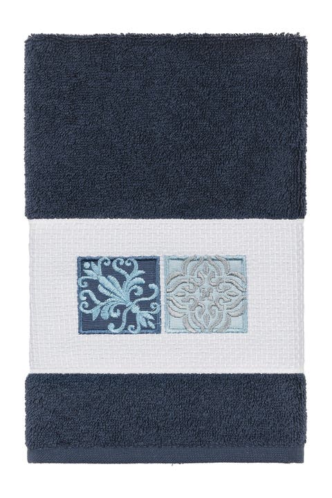 Vivian Embellished Hand Towel - Midnight Blue