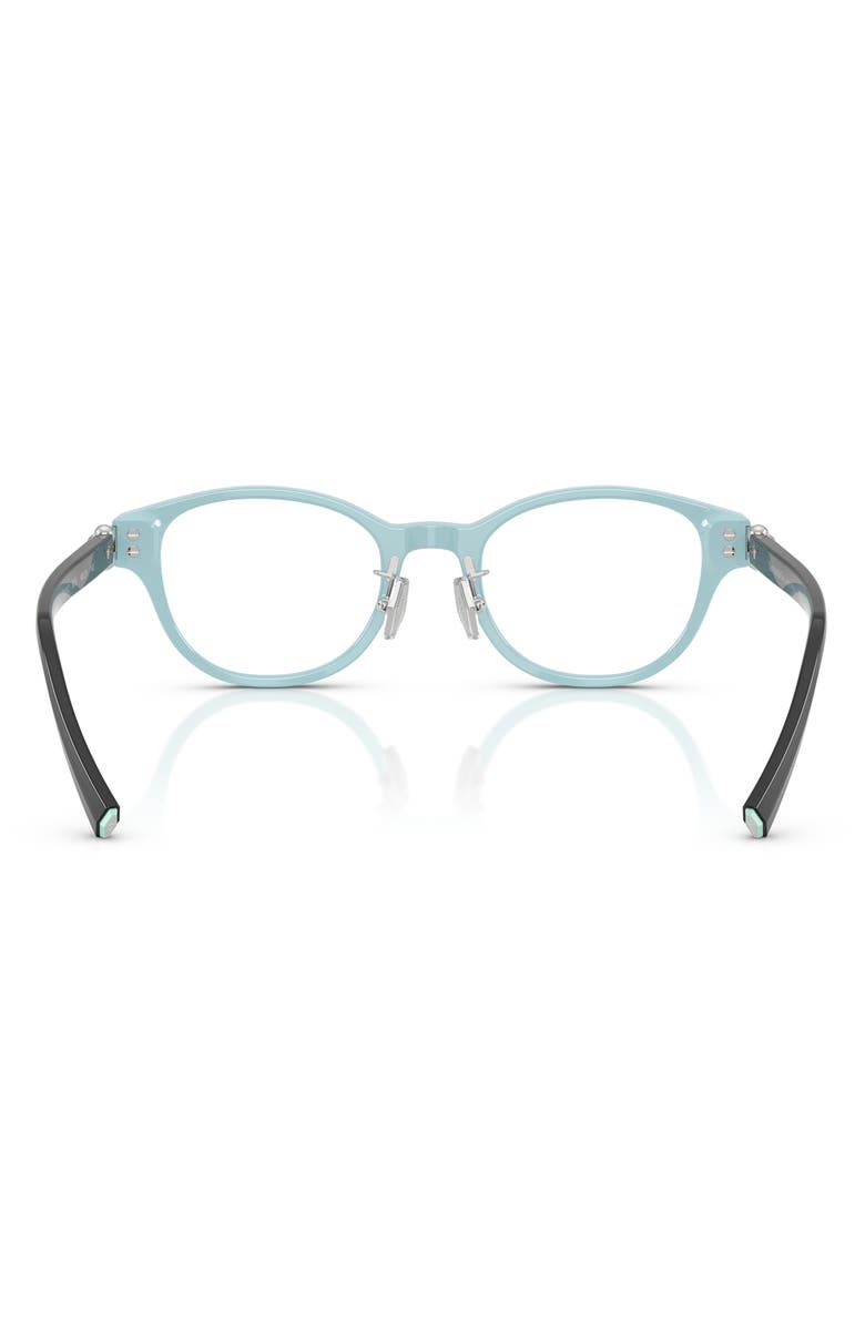 Tiffany & Co. 48mm Small Round Optical Glasses, Alternate, color, Black On Tiffany Blue