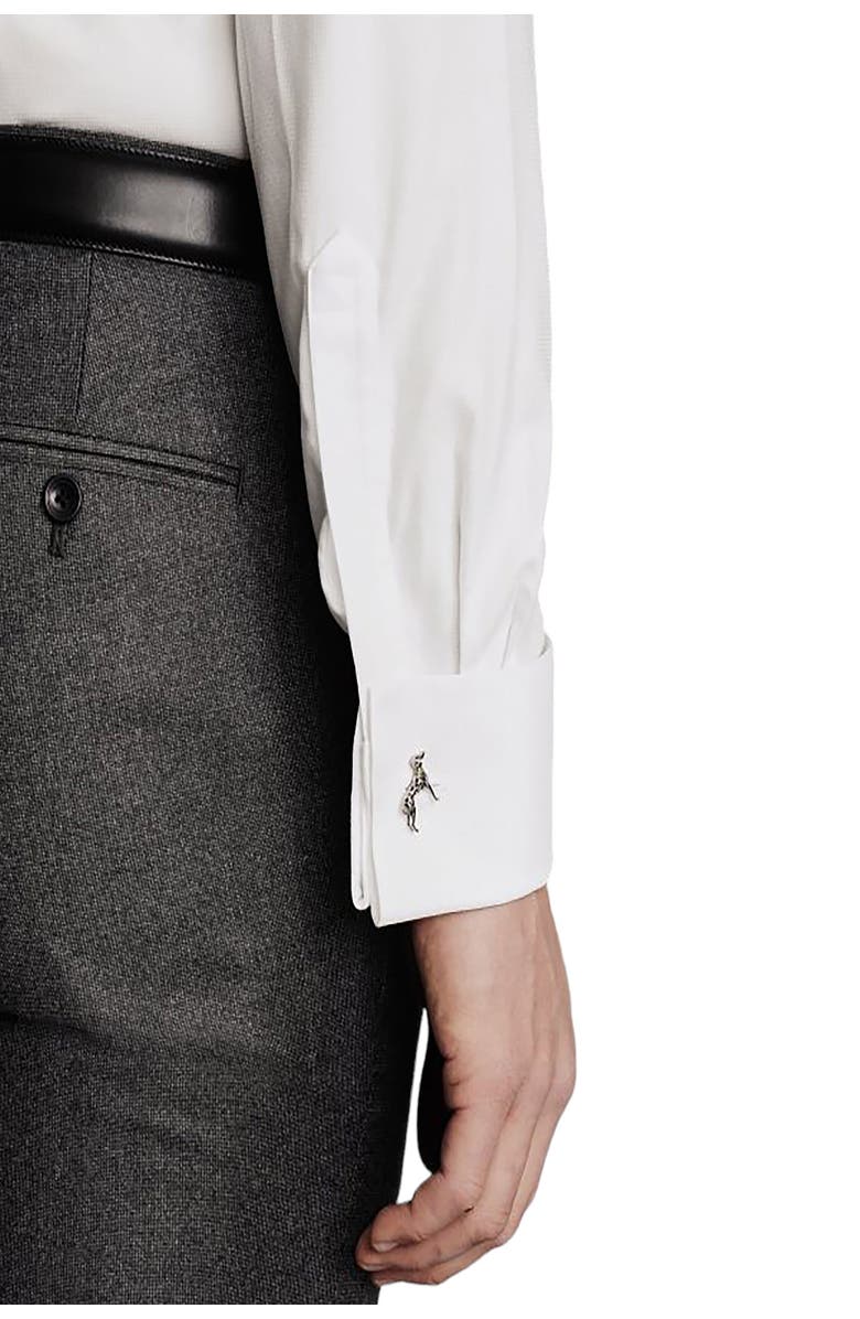 Charles Tyrwhitt Non-Iron Clifton Weave Cutaway Slim Fit Shirt Double Cuff, Alternate, color, White