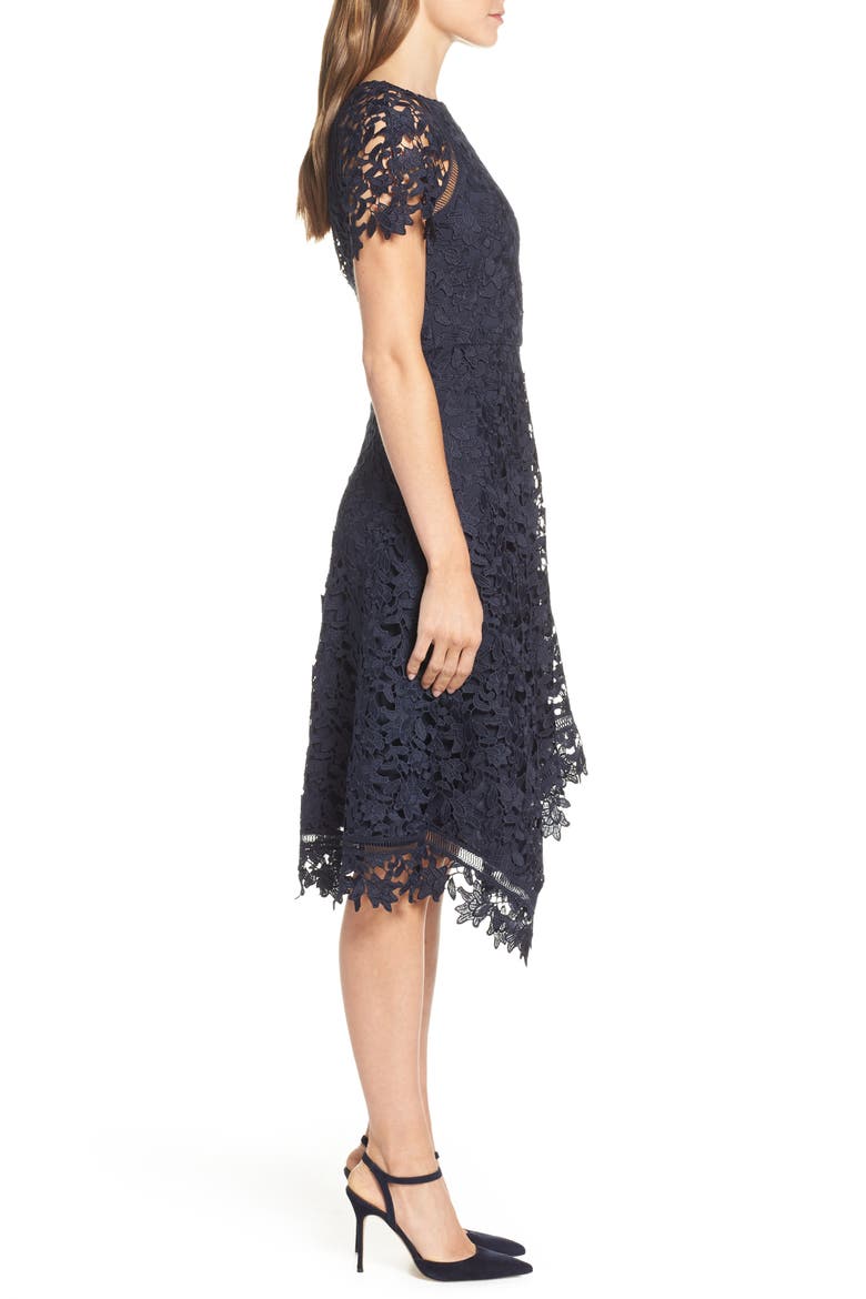 Asymmetrical Lace Dress, Alternate, color, NAVY