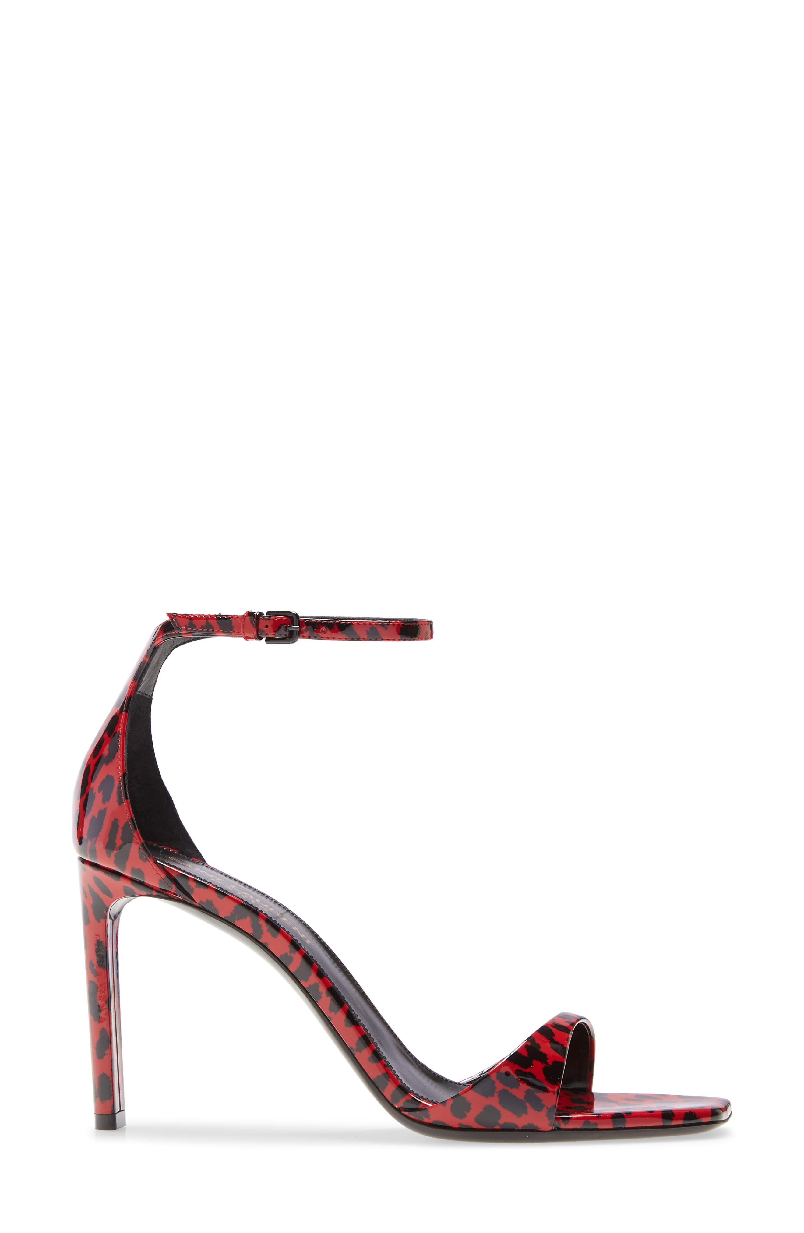 Saint Laurent Bea Leopard Print Ankle Strap Sandal, Alternate, color, 