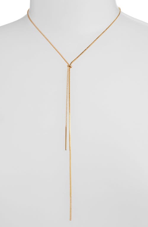 Nordstrom Cubic Zirconia Accent Y-necklace In Clear- Gold