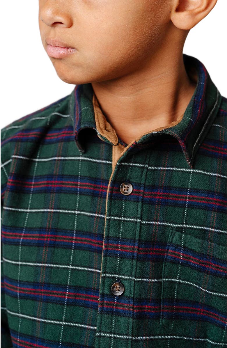 Hope & Henry Boys' Organic Flannel Shirt with Suede, Kids, Alternate, color,