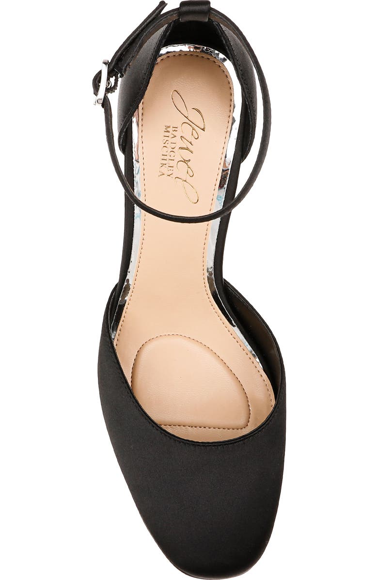 Jewel Badgley Mischka Stephanie Ankle Strap Platform Pump, Alternate, color, Black Satin