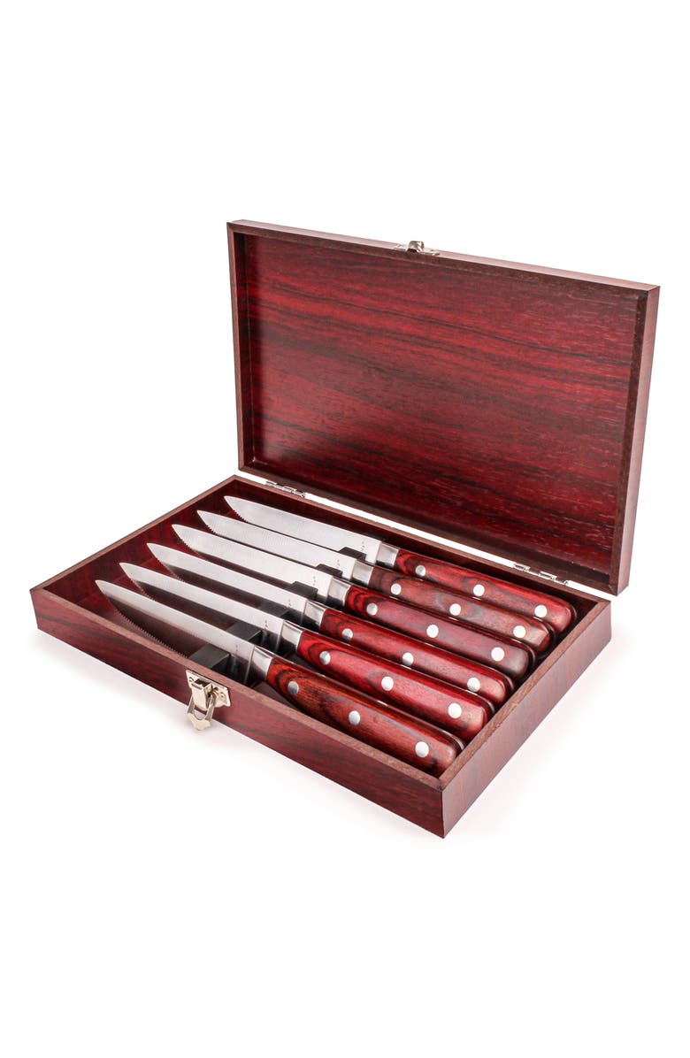BergHOFF 7-Piece Stainless Steel Steak Knife Set, Alternate, color, Brown