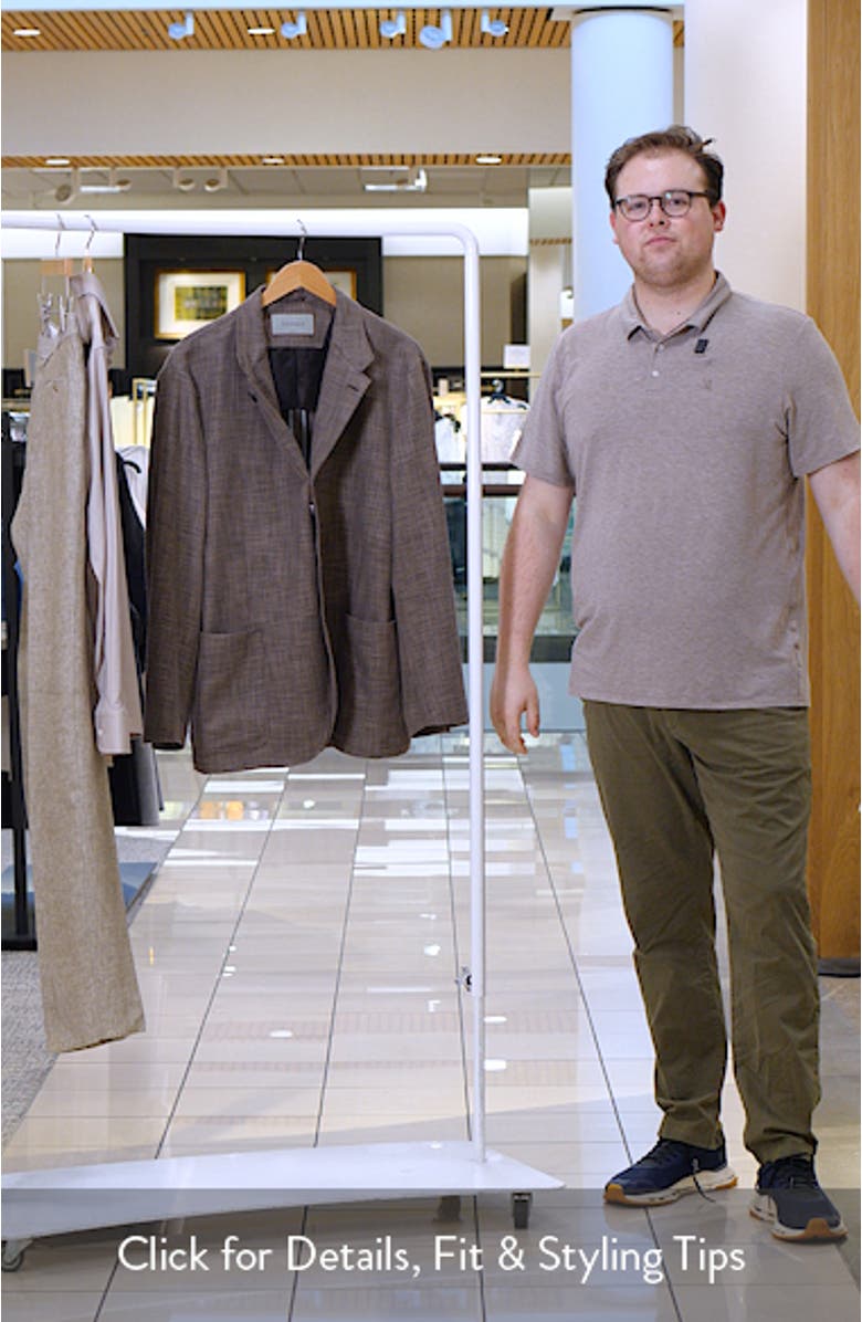 Bruma Trim Fit Light Brown Mélange Cotton & Wool Blend Sport Coat, sales video thumbnail