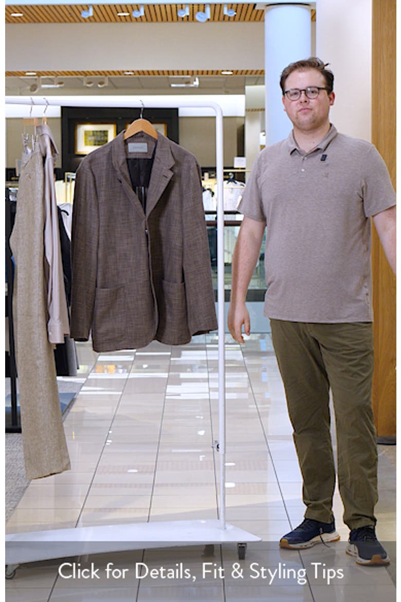 Bruma Trim Fit Light Brown Mélange Cotton & Wool Blend Sport Coat video