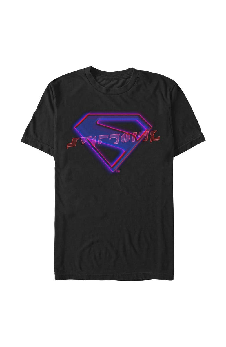 Supergirl Men's Supergirl Neon Classic Logo Graphic T-Shirt, Main, color, Black