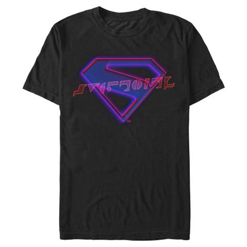 Men's Supergirl Neon Classic Logo  Graphic T-Shirt
