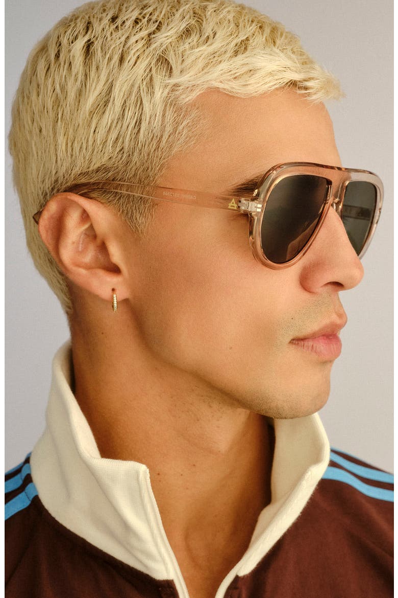 Cadent 54mm Aviator Sunglasses, Alternate, color, STONE / GREEN MONO