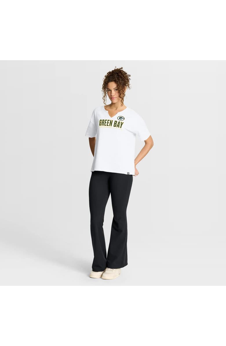 FANATICS Women's Fanatics White Green Bay Packers Redzone Slub Boxy T-Shirt, Alternate, color, White