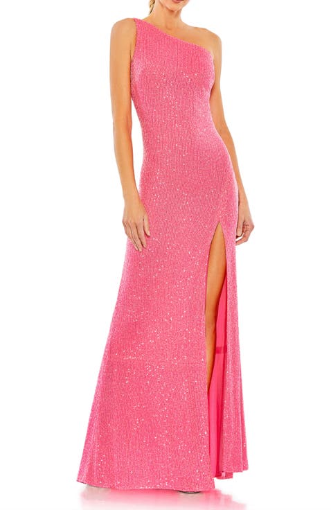 Mac Duggal ラッフルデザイン オープンバック ロングドレス PINK Shop Pink Mac Duggal Online | Nordstrom