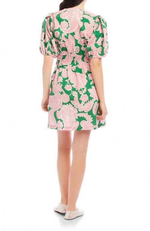 Fifteen Twenty Penelope Shirred Waist Mini Dress In Paisley