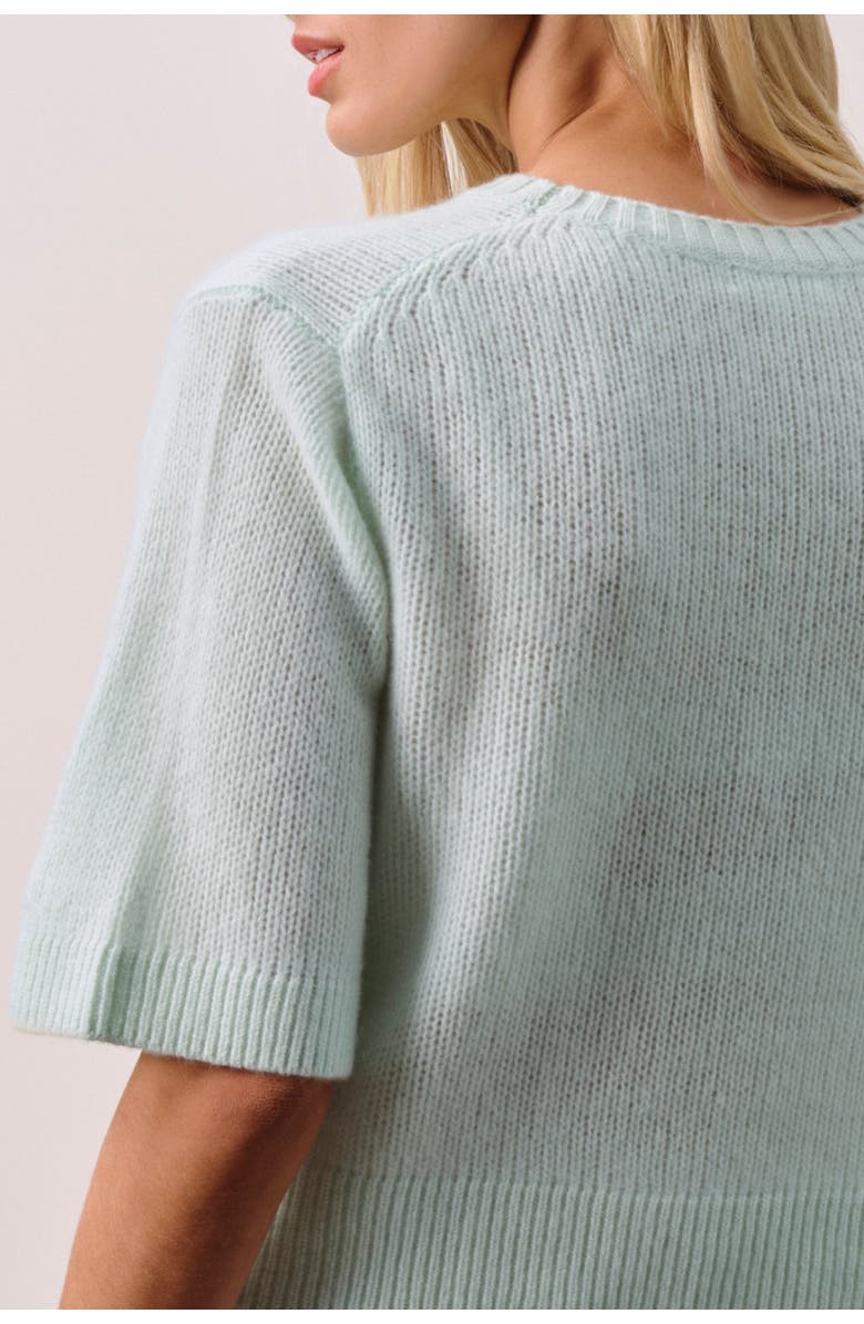 NAKED CASHMERE Off Gauge Short Sleeve Crew, Alternate, color, Jadite