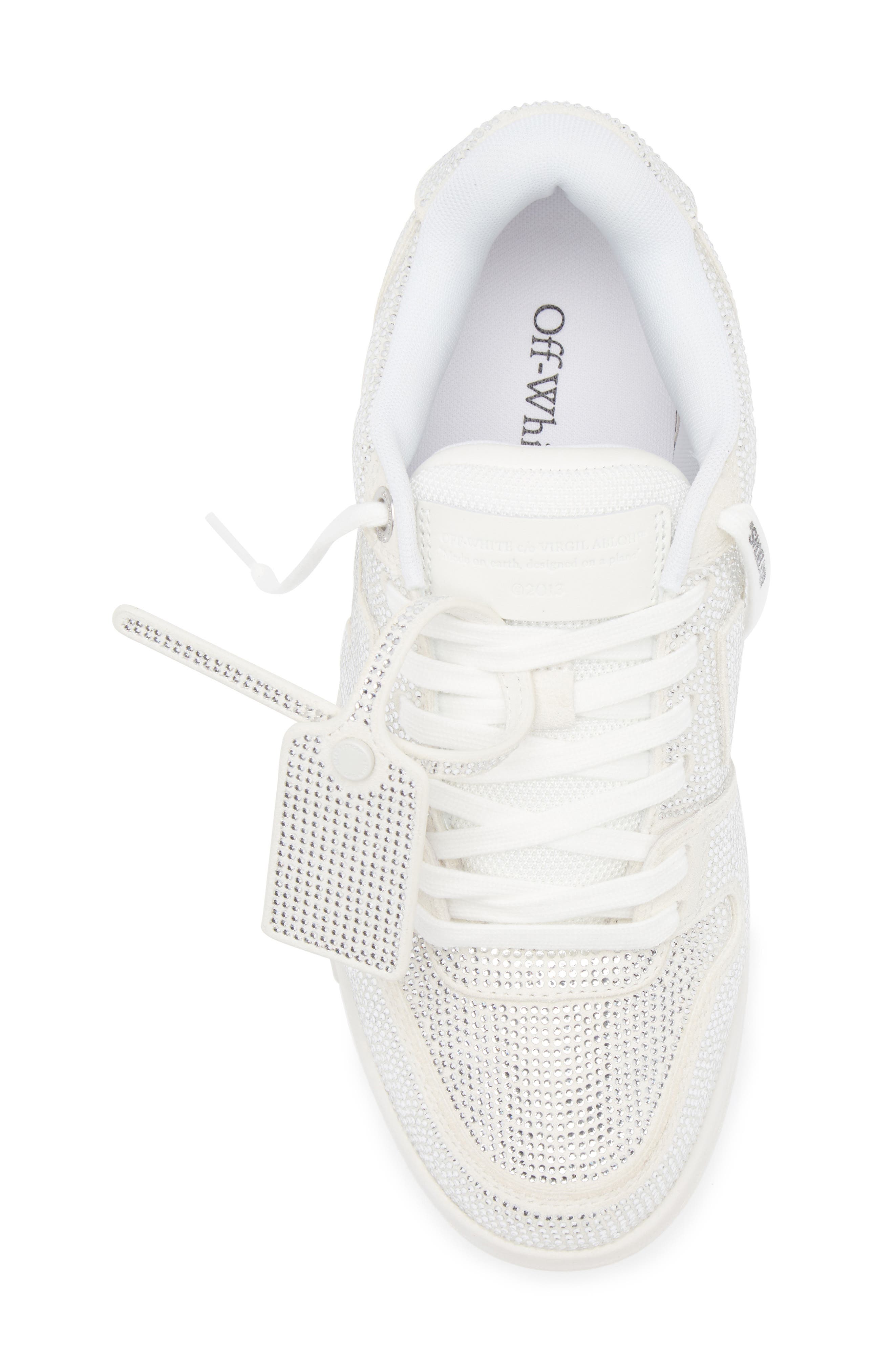 Off-White Out of Office Crystal Embellished Low Top Sneaker, Alternate, color, White - White